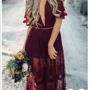 Stylish lace maxi dress NWOT